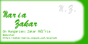 maria zakar business card